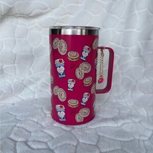Betsey Johnson Stainless Steel Insulated Mug with lip charms 24 oz